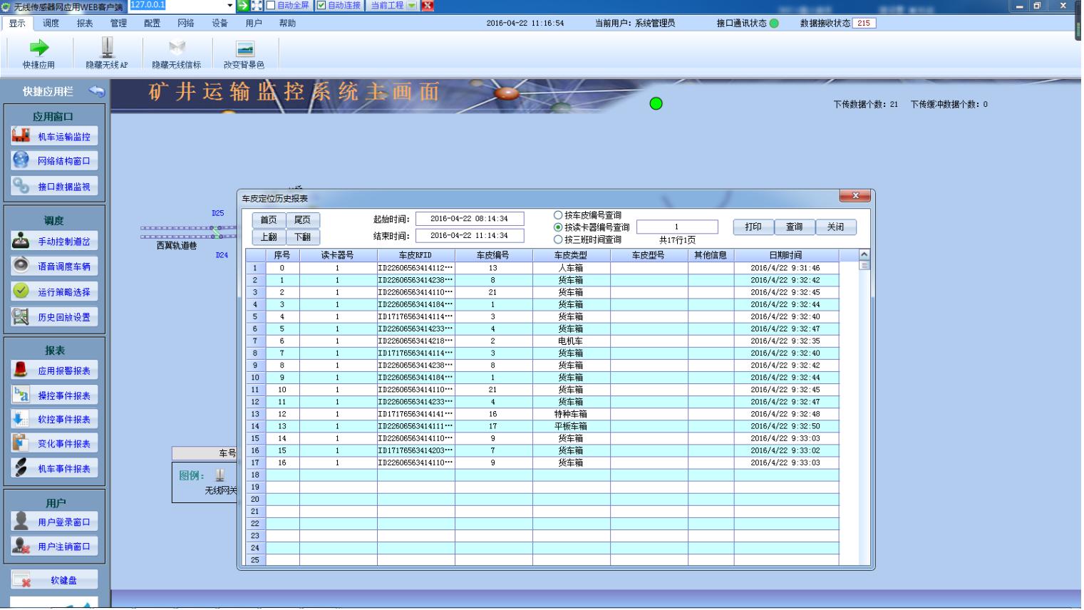 礦井車皮定位管理系統